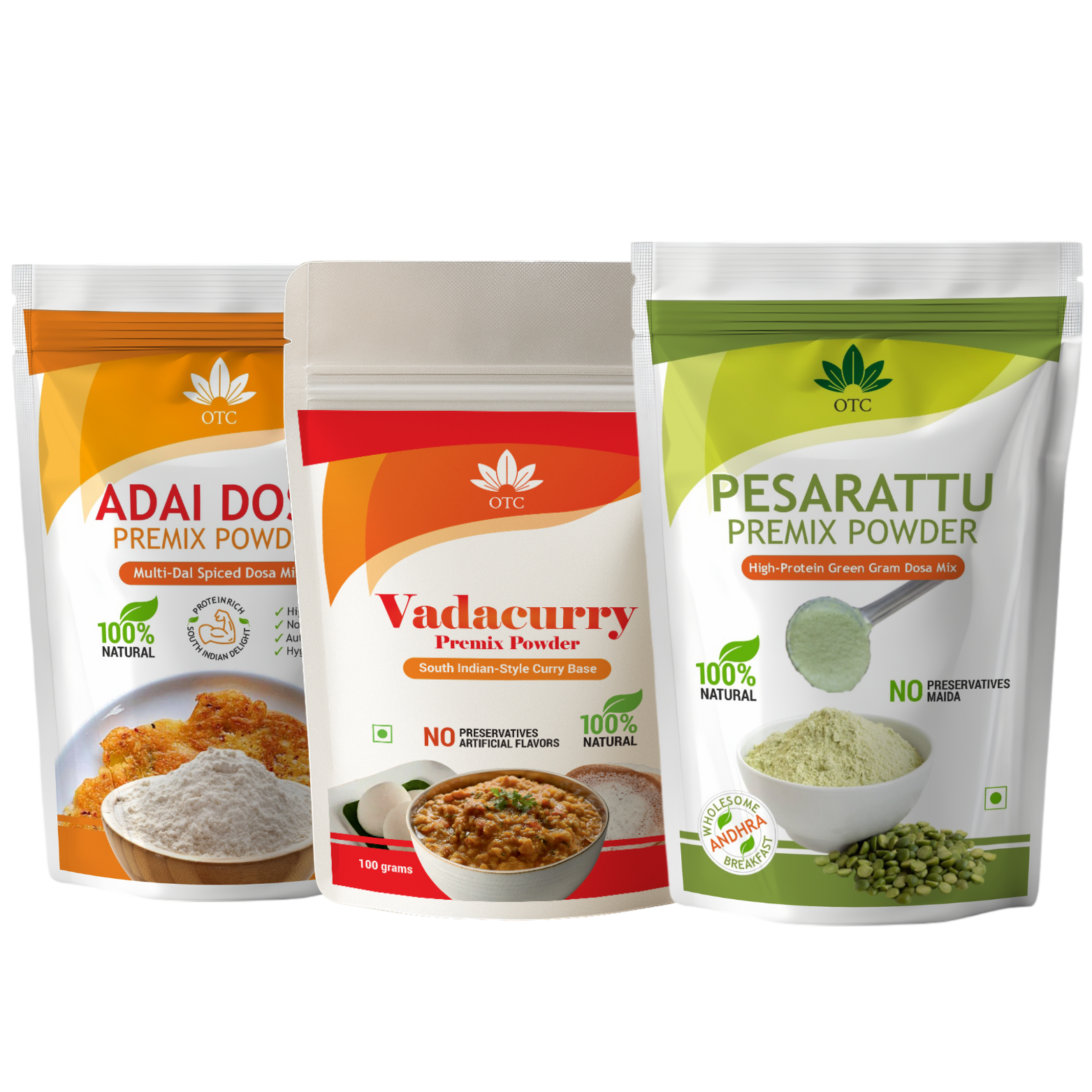 Breakfast Combo - Adai , Pesarattu & Vadacurry