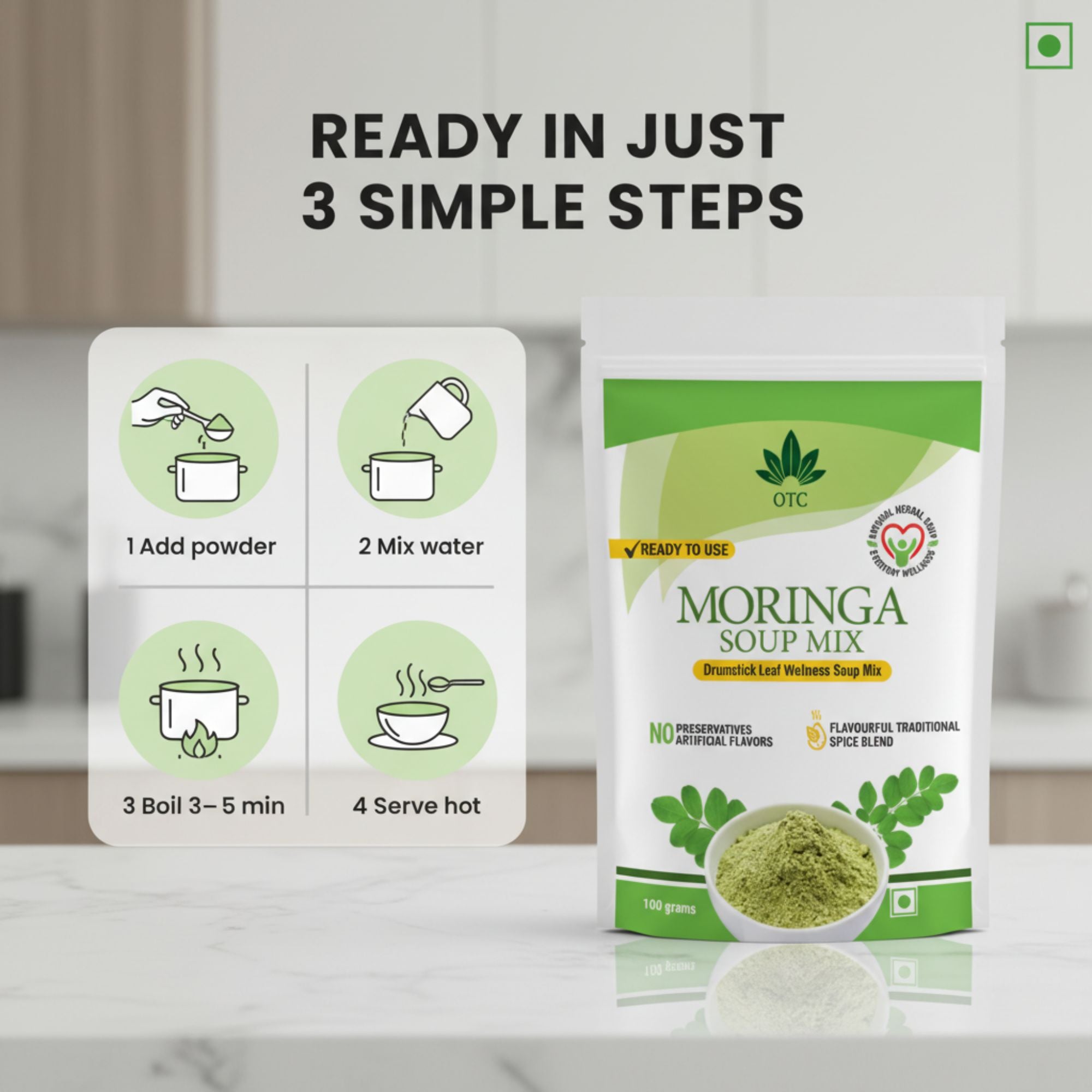 Moringa Soup Mix(Drumstick Leaf Wellness Soup Mix)