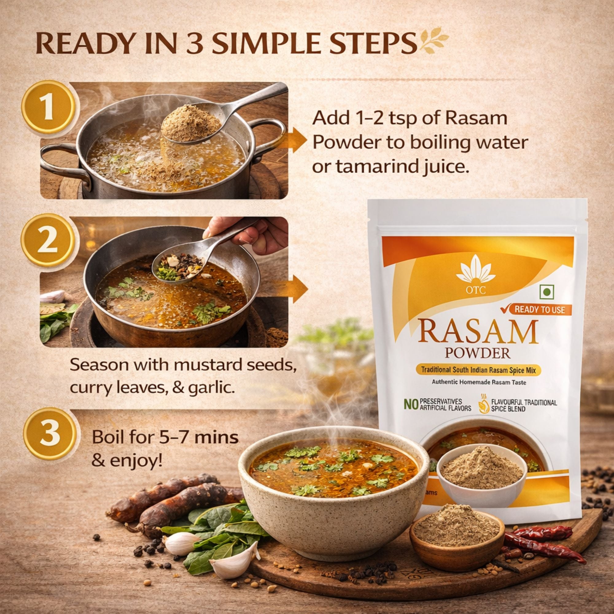 Rasam Powder(Traditional South Indian Rasam Spice Mix)