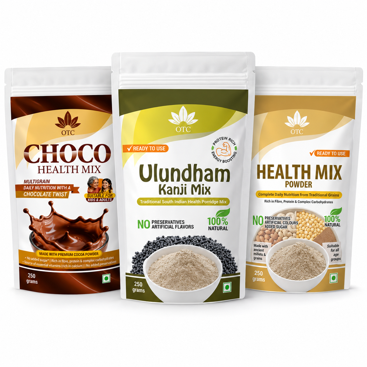 Daily Health Combo - Choco Mix + Ulundham Kanji Mix + Healh Mix